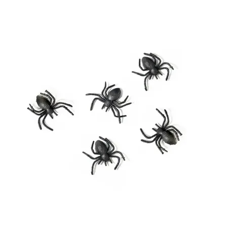Figura decorativa ragni in plastica 10 pezzi - Decorazione tavolo Halloween