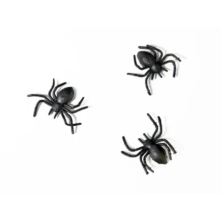 Plastic spider decoration figures 10 pieces - Table decoration Halloween