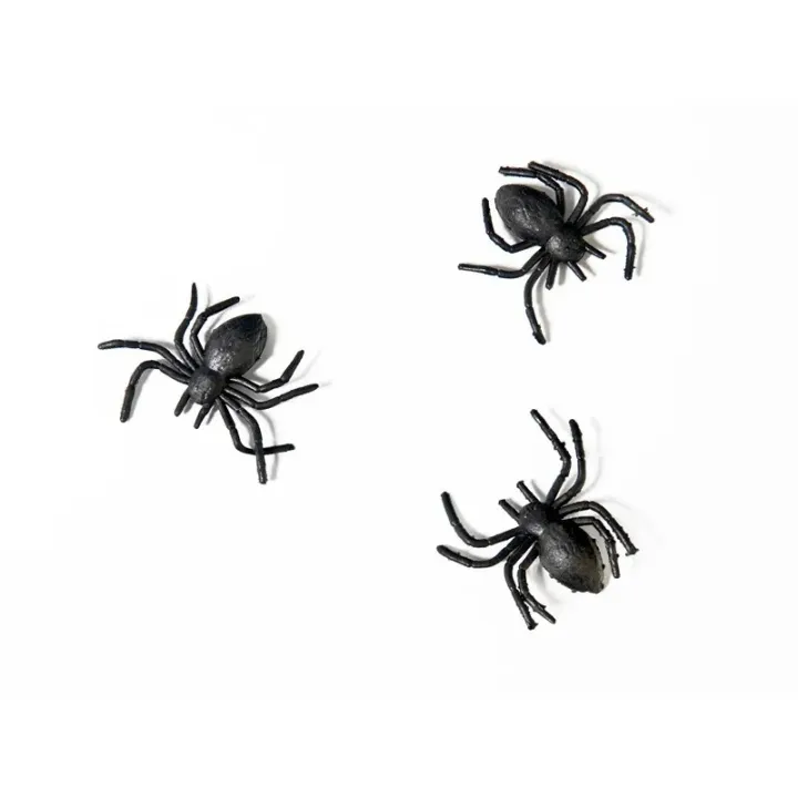 Figurine décoration araignées en plastique 10 pièces - Décoration de table Halloween