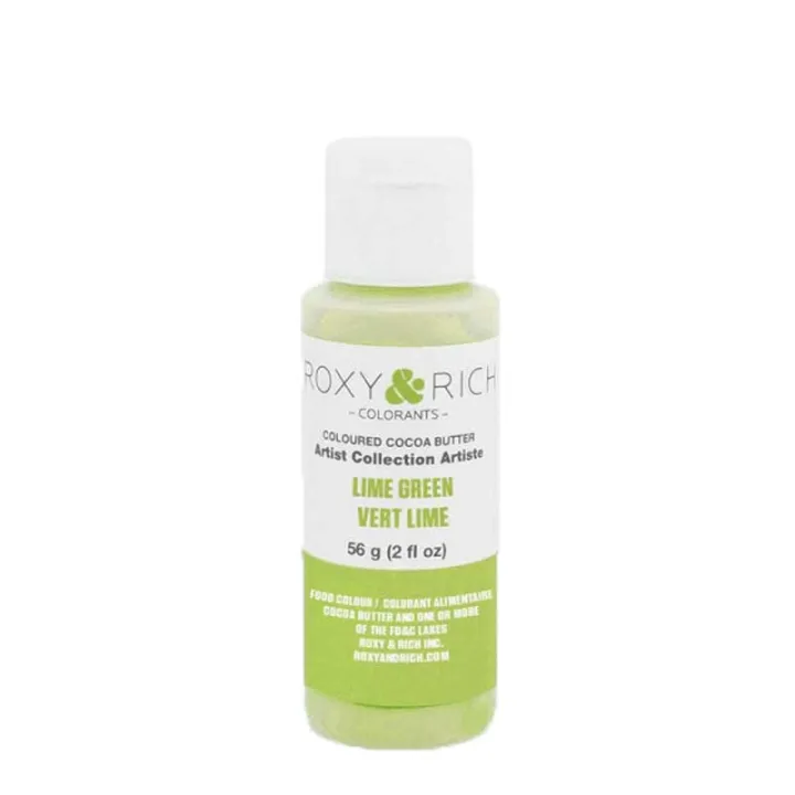 Cocoa butter lime green for pralines and chocolate figures