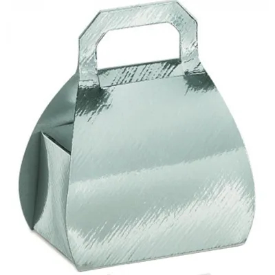 Pralinenverpackung Handtasche Silber für edel verpackte Pralinen