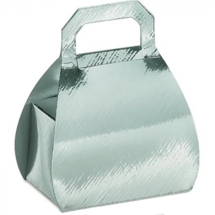 Chocolate packaging handbag silver for elegantly wrapped chocolates