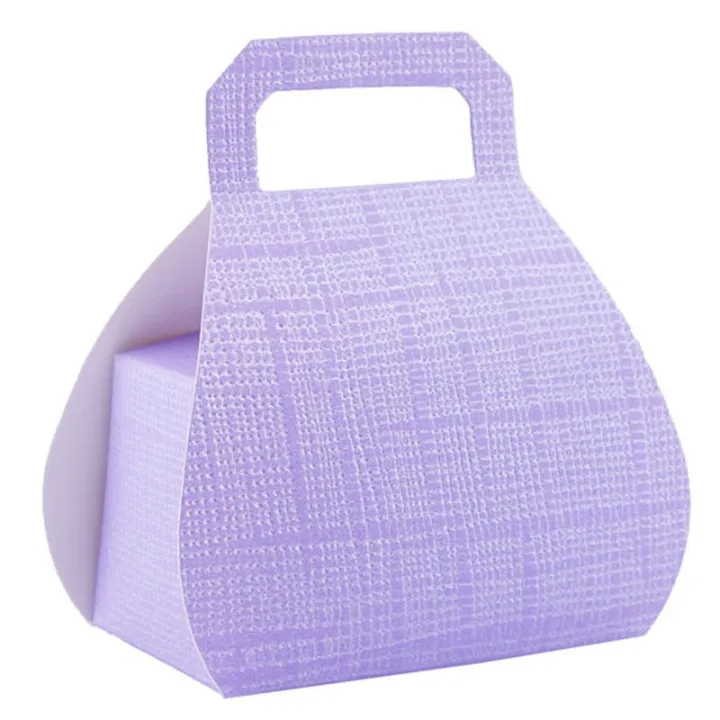 Purple handbag chocolate packaging for elegantly wrapped chocolates
