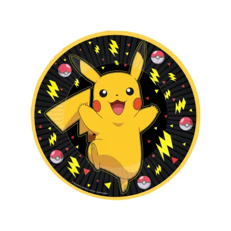 Assiettes en carton Pokemon Pikachu Ø 23 cm, 8 pièces
