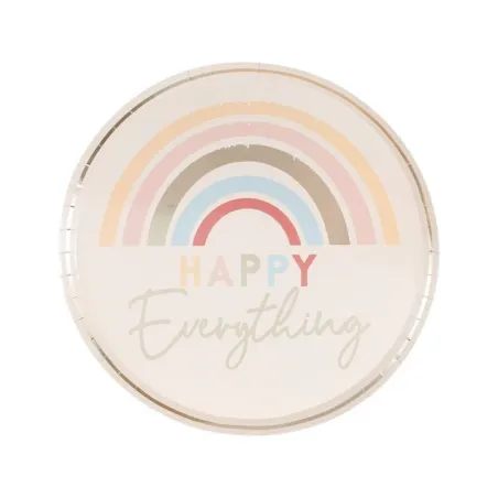 Paper plate Happy Everything Ø 24 cm, 8 pieces