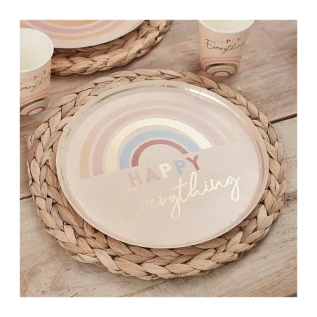 Piatto di carta Happy Everything Ø 24 cm, 8 pezzi