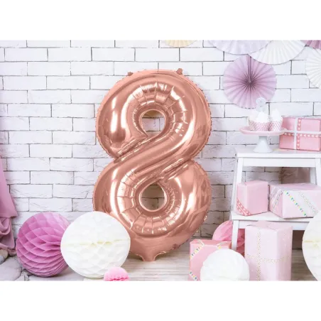 Grande Palloncino Oro Rosa Numero 8 – 86 cm