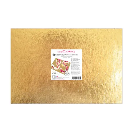 Cake slice rectangular gold / black 20 x 30 cm, 5 pieces