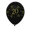 Ballon numéro 20 noir/or, 6 pièces