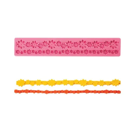 Gaufrage silicone Chaîne de fleurs