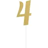 Cake Topper chiffre 4, or
