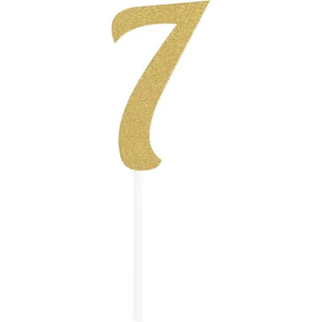 Cake Topper Number 7, Gold