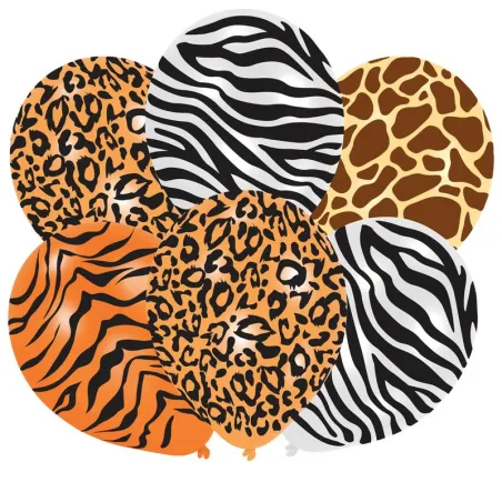 Animal pattern balloons, 6 pieces