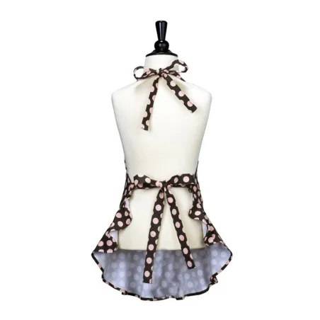 Children's apron brown with pink dots