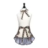 Grembiule per bambini marrone con pois rosa