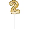 Mini cake topper a palloncino numero 2 oro