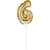 Mini ballons cake topper nombre 6 or