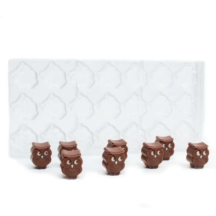 Praline mold owl 21 chocolates