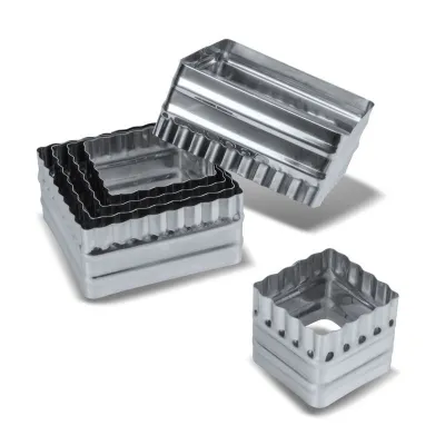Ausstecher Set Quadrat glatt und gewellt, 6 Stück