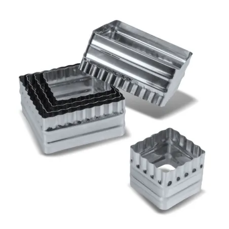 Ausstecher Set Quadrat glatt und gewellt, 6 Stück