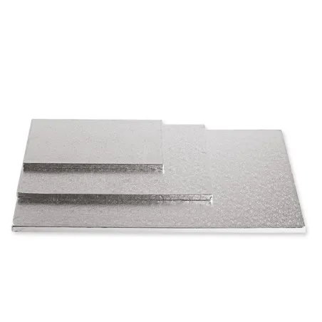 Cake plate rectangular extra strong silver 20 x 30 cm for safe transport