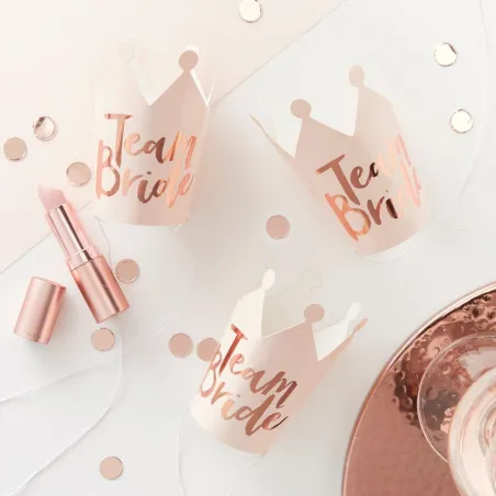 Team Bride mini party crowns, 5 pieces