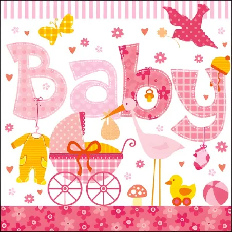 Napkins New Born Girl, 20 pieces