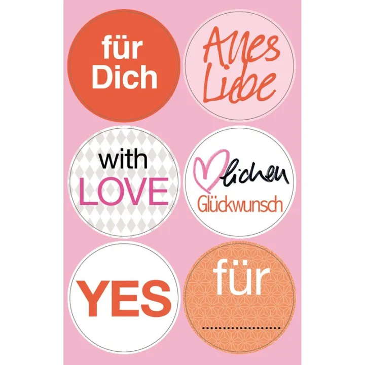 Mini Aufkleber Love, 24 Stück