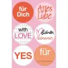 Mini Aufkleber Love, 24 Stück