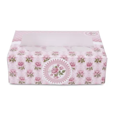 Geschenkboxen Rosengarten für 6 Cupcakes, 2 Stück