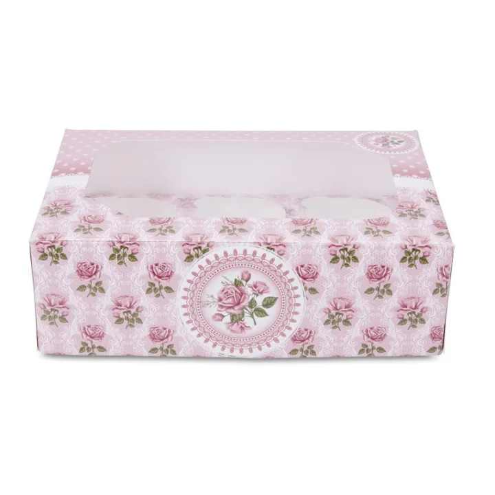 Rose garden gift boxes for 6 cupcakes, 2 pieces