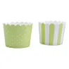 Mini Cupcake Förmchen Hellgrün & Weiss, 12 Stück