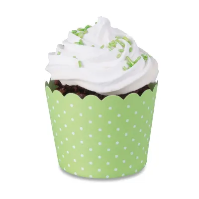 Mini Cupcake Förmchen Hellgrün & Weiss, 12 Stück