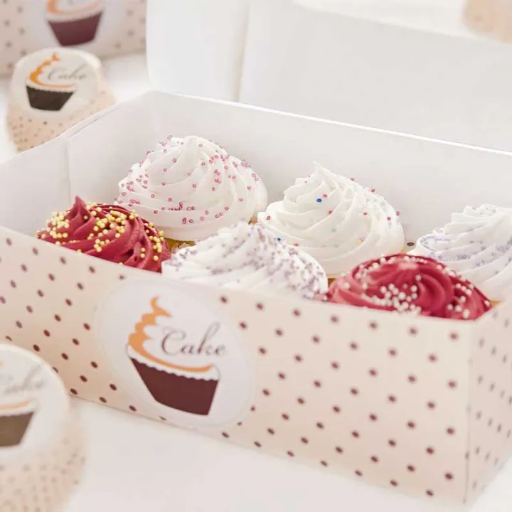 Swing gift boxes for 6 cupcakes, 2 pieces
