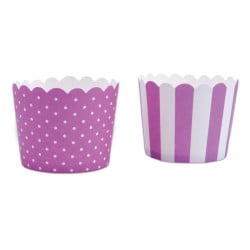 Mini Cupcake Förmchen Violett & Weiss, 12 Stück