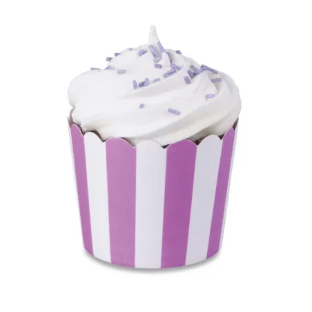 Pirottini Mini Cupcake Viola & Bianco, 12 pezzi