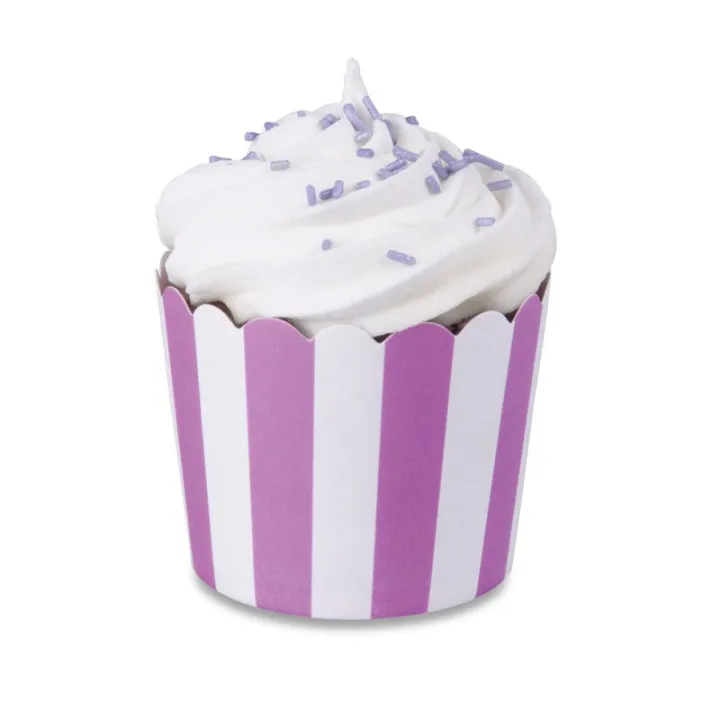 Pirottini Mini Cupcake Viola & Bianco, 12 pezzi