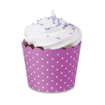 Pirottini Mini Cupcake Viola & Bianco, 12 pezzi