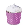 Pirottini Mini Cupcake Viola & Bianco, 12 pezzi