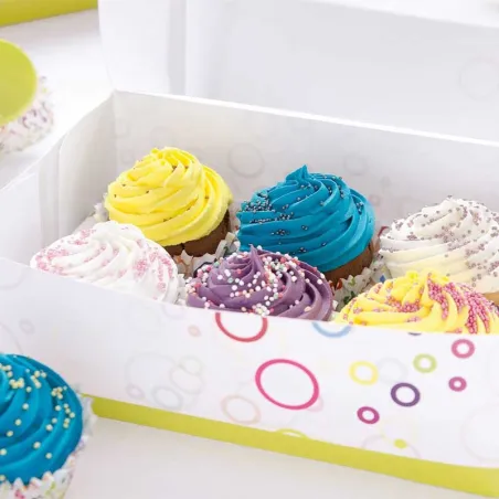Party gift boxes for 6 cupcakes, 2 pieces