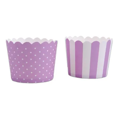 Mini Cupcake Förmchen Flieder & Weiss, 12 Stück