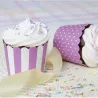 Mini moules à cupcakes lilas & blanc, 12 pièces