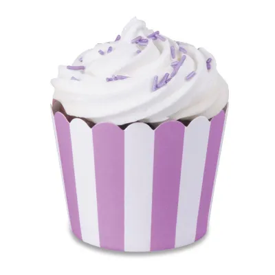 Mini moules à cupcakes lilas & blanc, 12 pièces