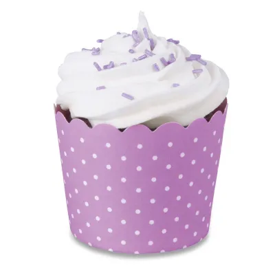 Mini Cupcake Molds Lilac & White, 12 pieces