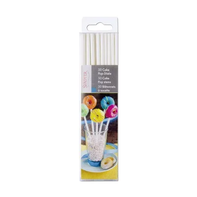 50 weisse Lolli-Sticks für CakePops