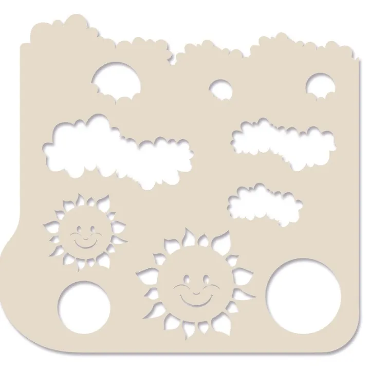 Stencil ad aerografo Sole e nuvole