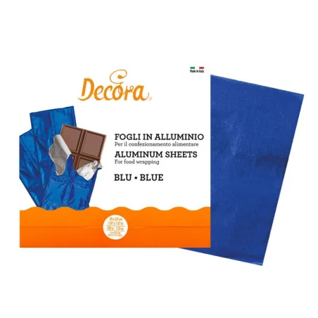 Film aluminium pour tablettes de chocolat bleu 150 pièces