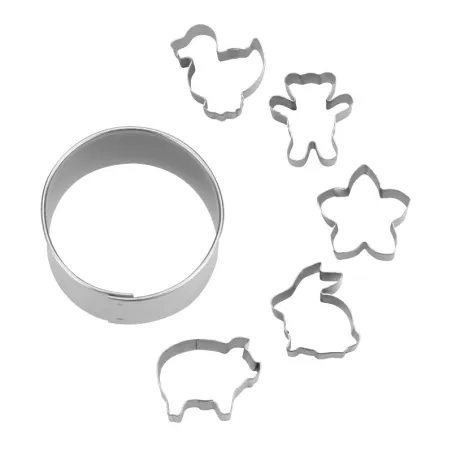 Mini cookie cutter set, 6 pieces