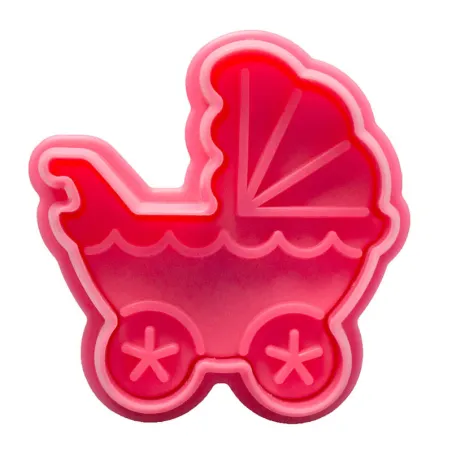 Baby carriage cookie cutter with ejector for great decorated biscuits