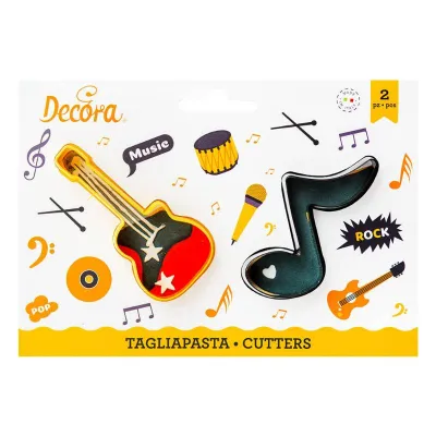 Cookie cutter note and guitar 2 pieces